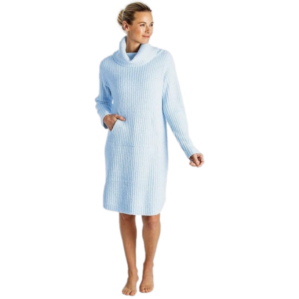 SOFTIES Lounger Marshmallow Soft Slouch Turtleneck Long Sleeve Blue Women S/M